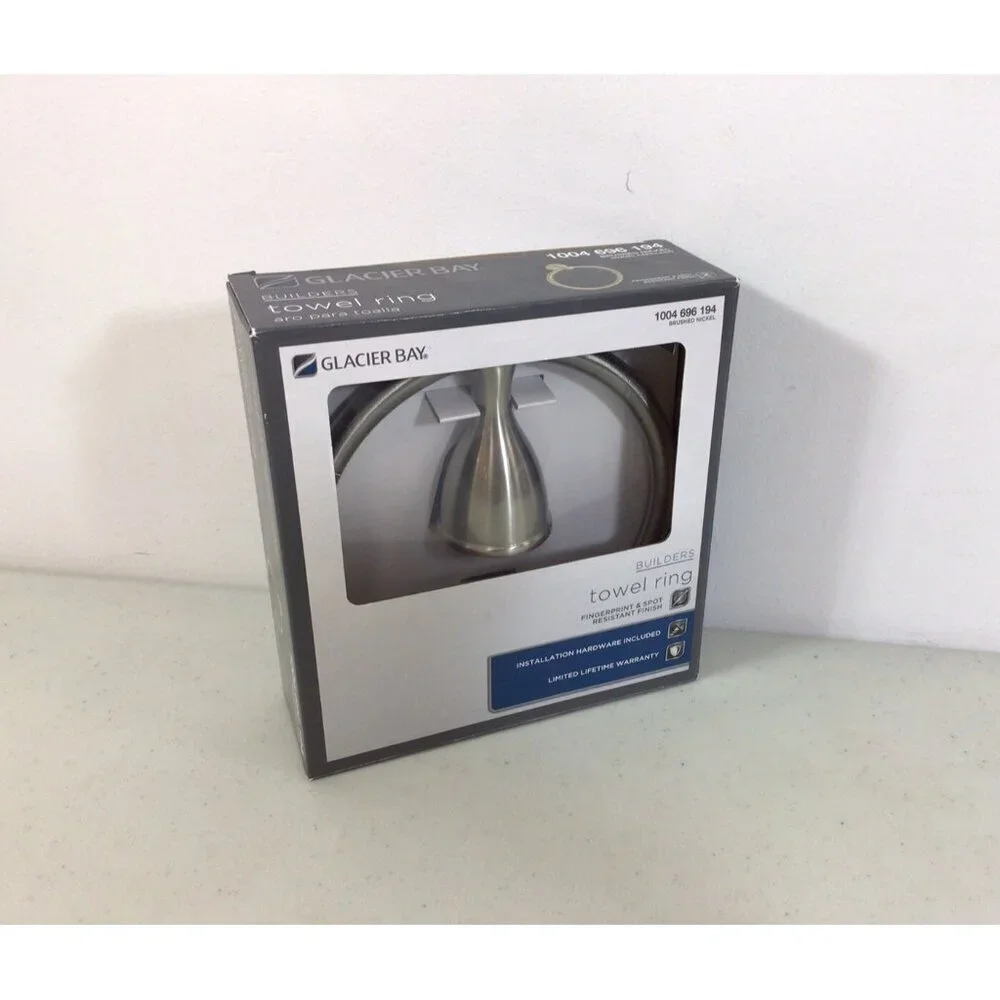 Glacier Bay Towel Ring Brushed Nickel New